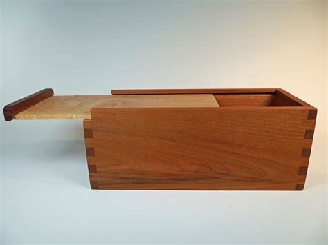 wooden box with metal fish on sliding lid|Wood Fish Box .